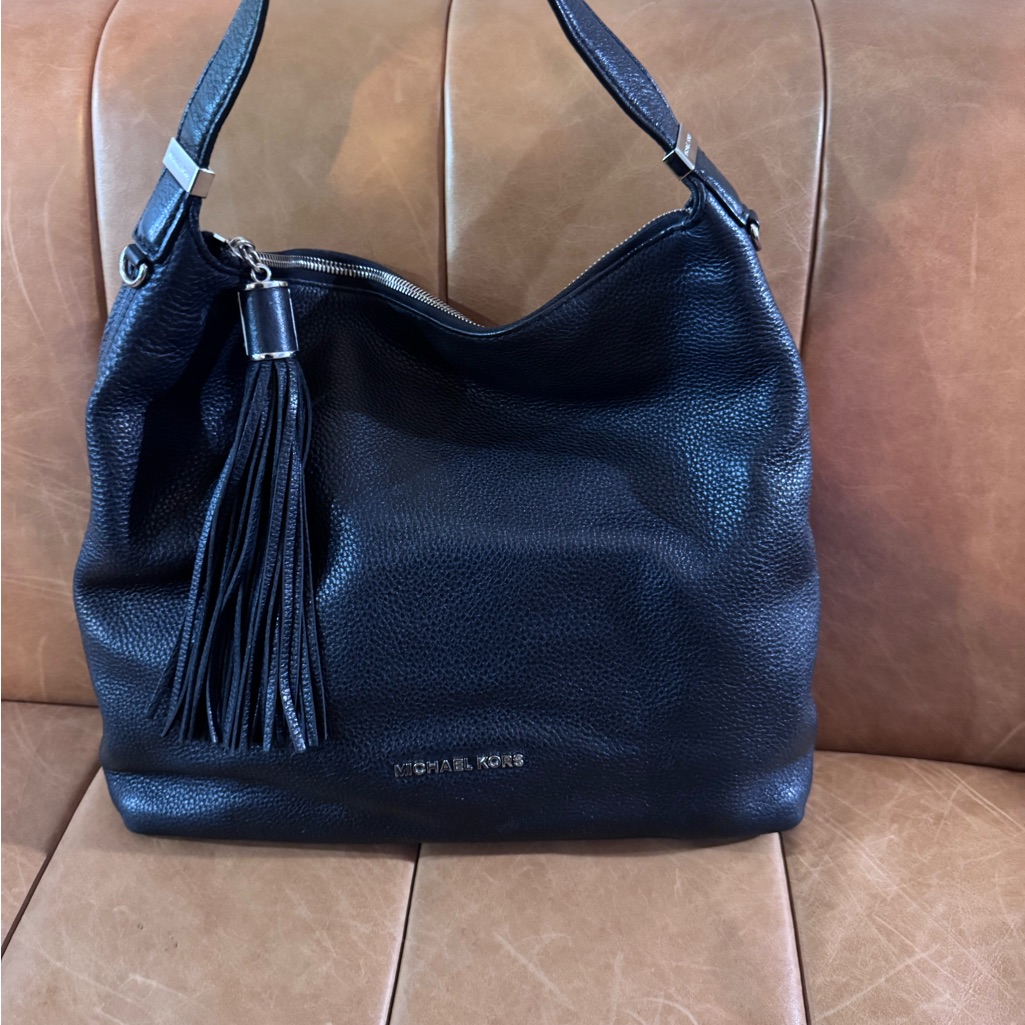 Michael Kors Black Pebbled Leather Hobo Bag